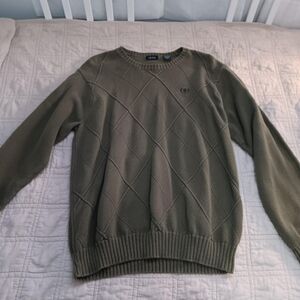 Izod Men's Green Crewneck Sweater